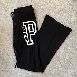 PINK Black flare pants